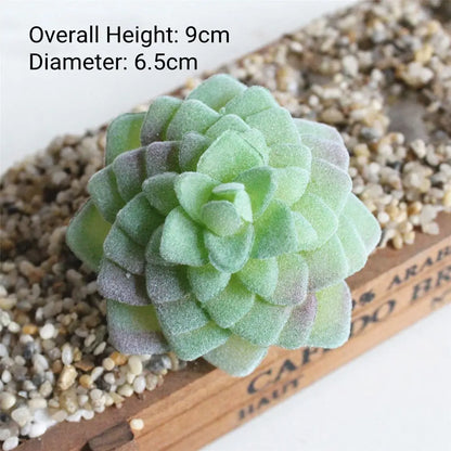 Green Artificial Succulents - Flocking Home Garden Decoration - ZOOMNSTORE