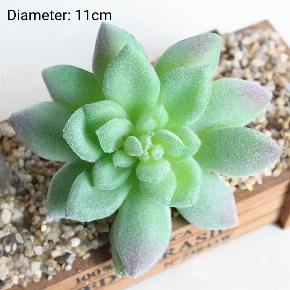 Green Artificial Succulents - Flocking Home Garden Decoration - ZOOMNSTORE