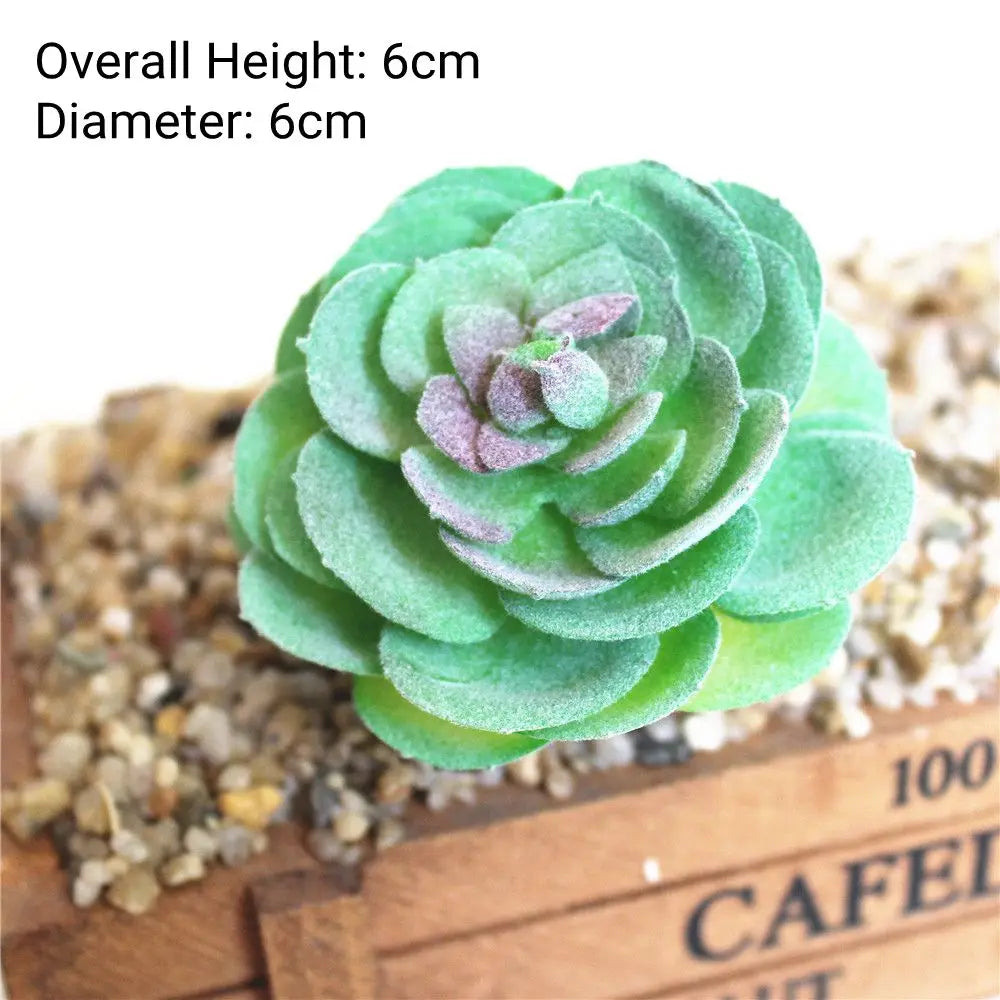 Green Artificial Succulents - Flocking Home Garden Decoration - ZOOMNSTORE