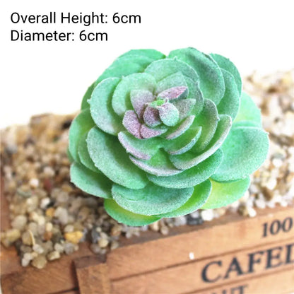 Green Artificial Succulents - Flocking Home Garden Decoration - ZOOMNSTORE