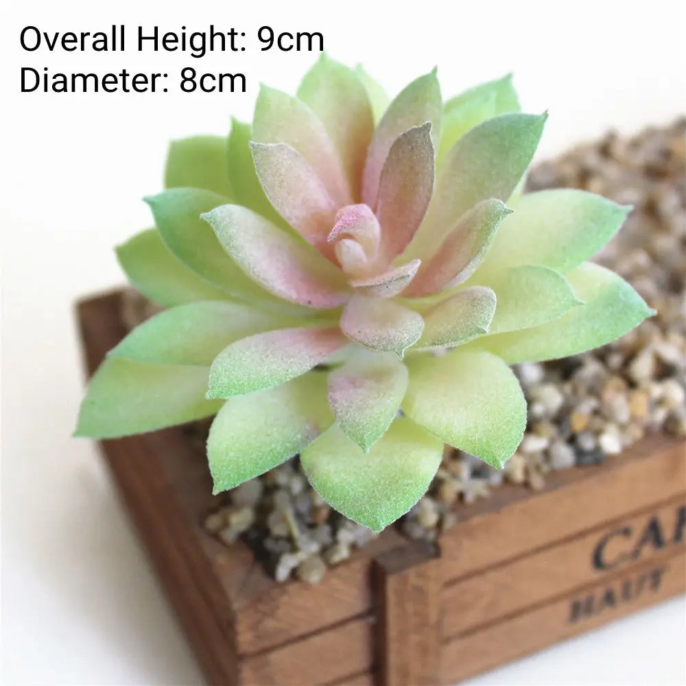 Green Artificial Succulents - Flocking Home Garden Decoration - ZOOMNSTORE