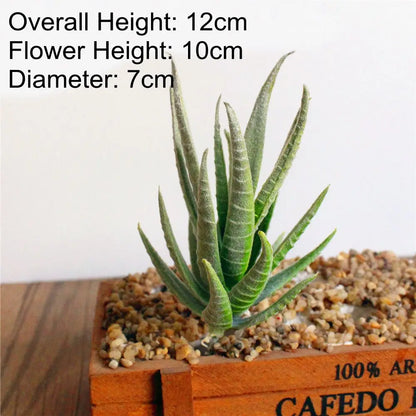 Green Artificial Succulents - Flocking Home Garden Decoration - ZOOMNSTORE