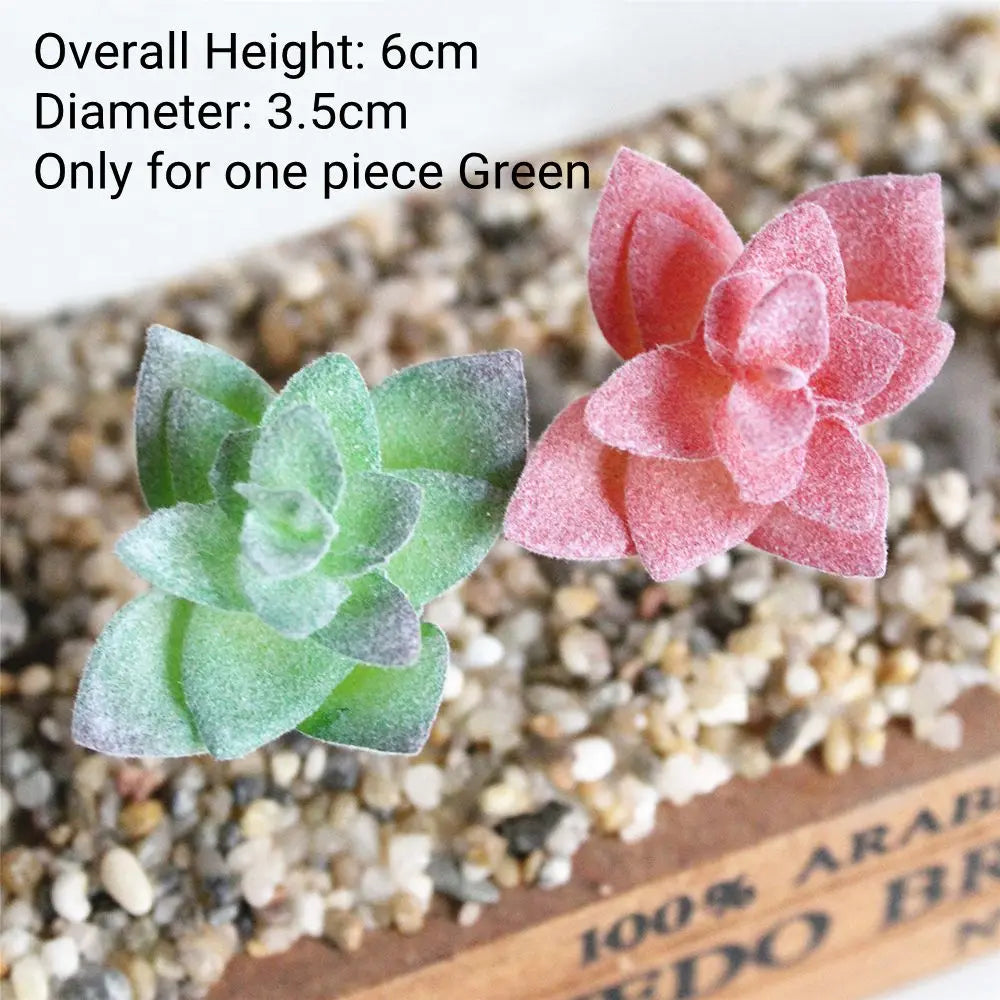 Green Artificial Succulents - Flocking Home Garden Decoration - ZOOMNSTORE