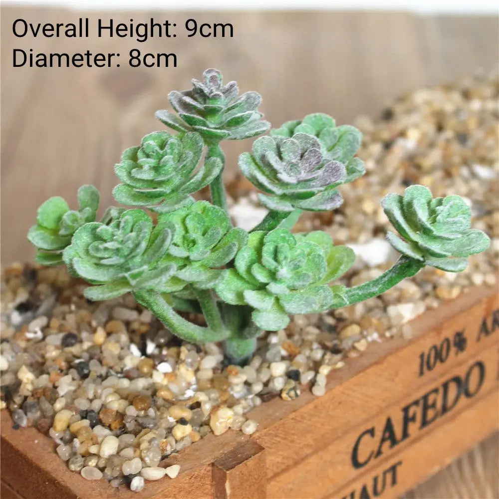 Green Artificial Succulents - Flocking Home Garden Decoration - ZOOMNSTORE