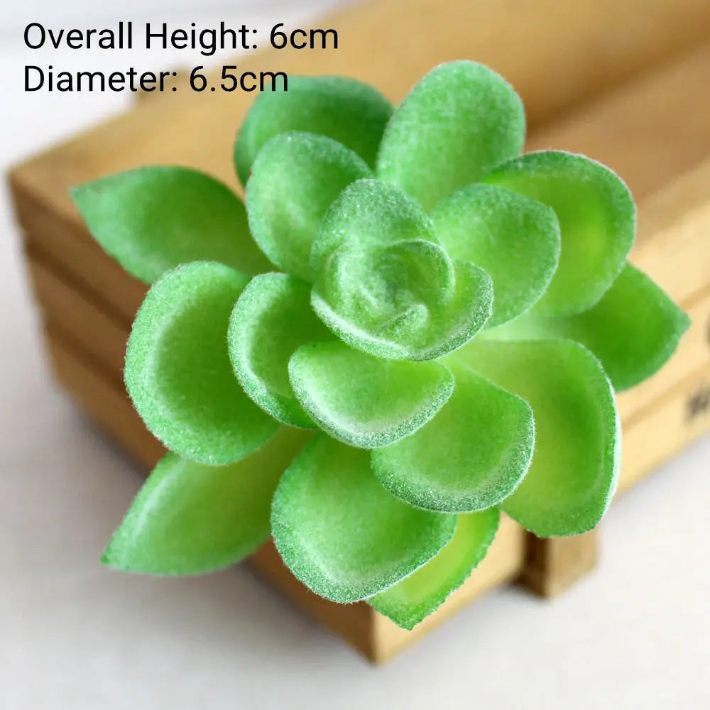 Green Artificial Succulents - Flocking Home Garden Decoration - ZOOMNSTORE