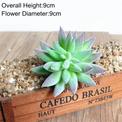 Green Artificial Succulents - Flocking Home Garden Decoration - ZOOMNSTORE