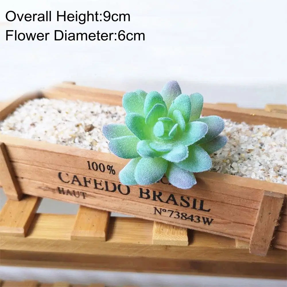 Green Artificial Succulents - Flocking Home Garden Decoration - ZOOMNSTORE