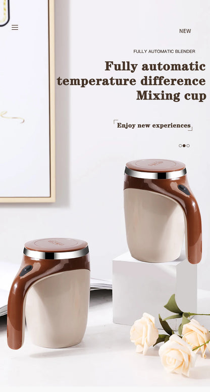 Auto Stirring Coffee Cup - Electric Milk Mug With Magnetic Rotating Stainless Steel - ZOOMNSTORE