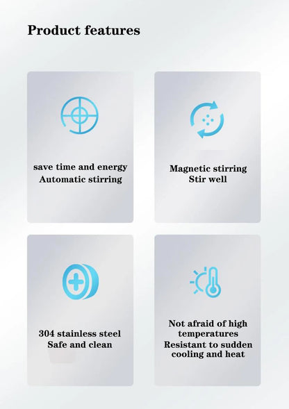 Auto Stirring Coffee Cup - Electric Milk Mug With Magnetic Rotating Stainless Steel - ZOOMNSTORE