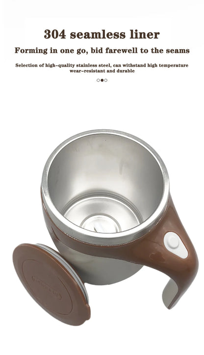 Auto Stirring Coffee Cup - Electric Milk Mug With Magnetic Rotating Stainless Steel - ZOOMNSTORE