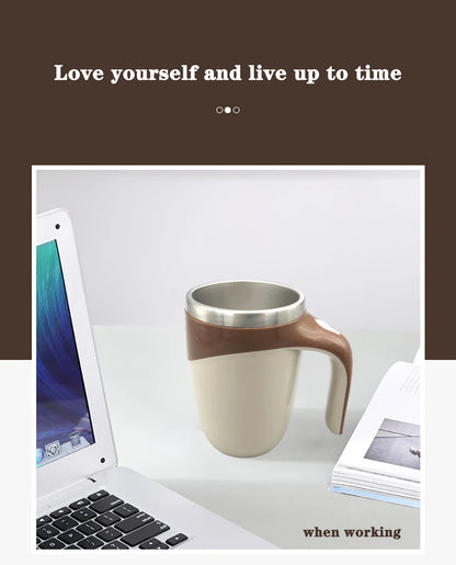 Auto Stirring Coffee Cup - Electric Milk Mug With Magnetic Rotating Stainless Steel - ZOOMNSTORE