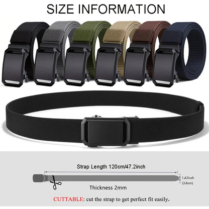 Automatic Buckle Belt - Durable Canvas Tactical Waist Belt for Men Outdoor Adventures - ZOOMNSTORE