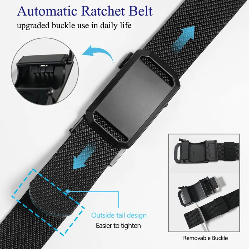 Automatic Buckle Belt - Durable Canvas Tactical Waist Belt for Men Outdoor Adventures - ZOOMNSTORE