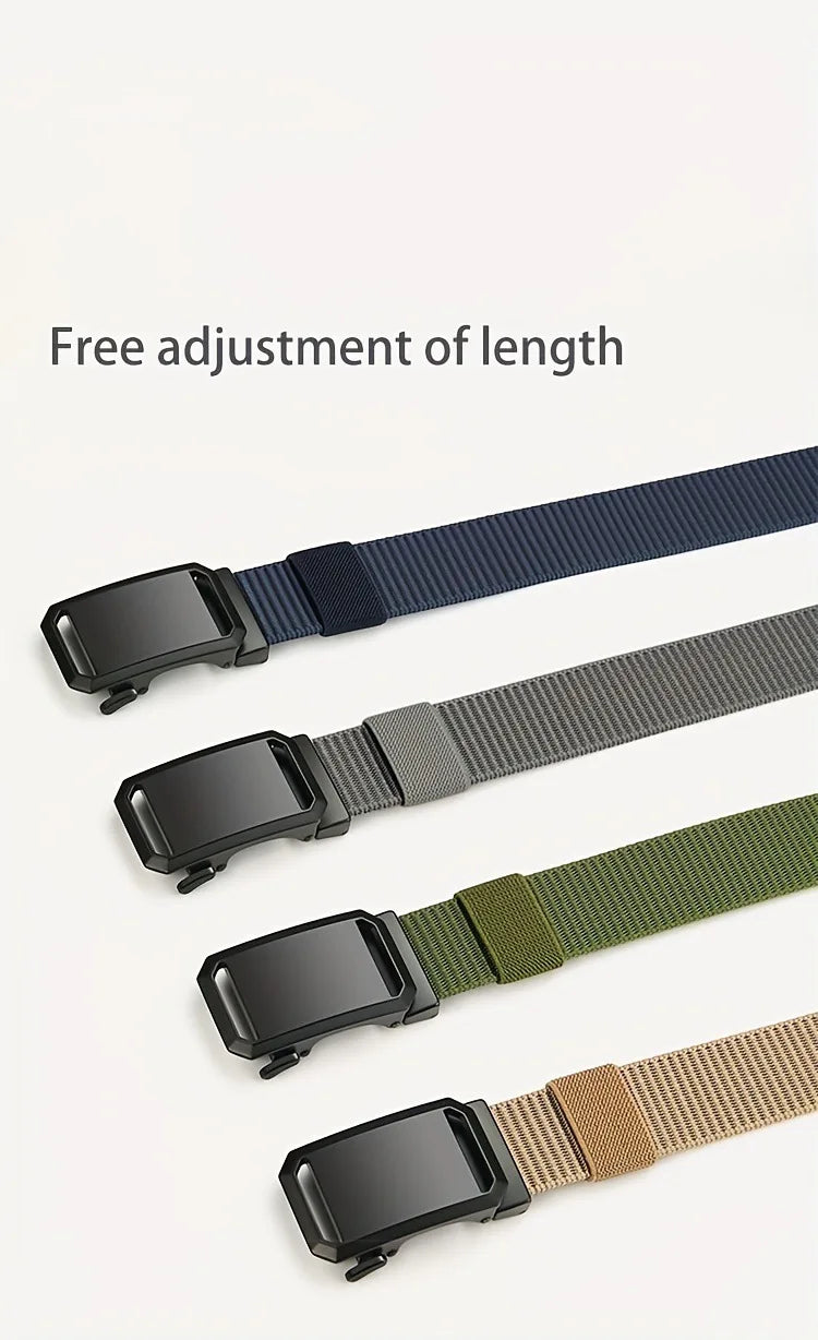 Automatic Buckle Belt - Durable Canvas Tactical Waist Belt for Men Outdoor Adventures - ZOOMNSTORE