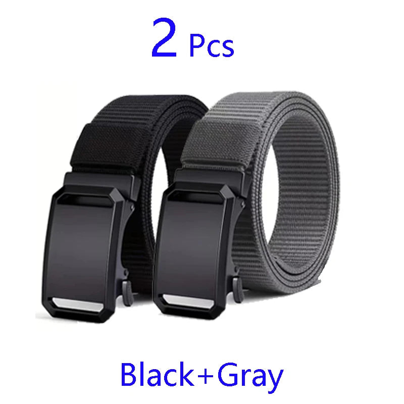 Automatic Buckle Belt - Durable Canvas Tactical Waist Belt for Men Outdoor Adventures - ZOOMNSTORE