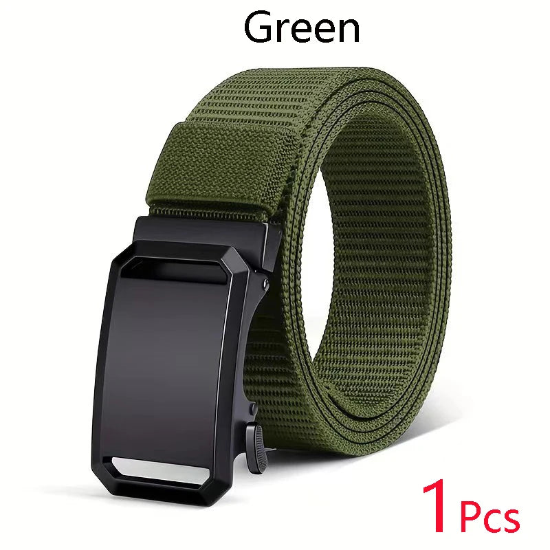Automatic Buckle Belt - Durable Canvas Tactical Waist Belt for Men Outdoor Adventures - ZOOMNSTORE