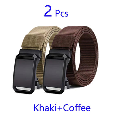 Automatic Buckle Belt - Durable Canvas Tactical Waist Belt for Men Outdoor Adventures - ZOOMNSTORE