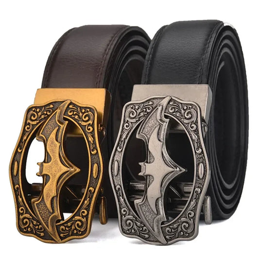 Vintage Leather Automatic Buckle Belt for Men - Plus Size 130-170cm Brown  Black - ZOOMNSTORE