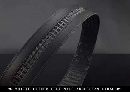 Automatic Buckle Belt - Genuine Leather Men’s Fashion Waist Strap With Golden B Buckle - ZOOMNSTORE