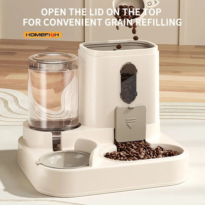 Automatic Cat Feeder | 2 in 1 Cat Food Dispenser & Water Combo for Pets - ZOOMNSTORE