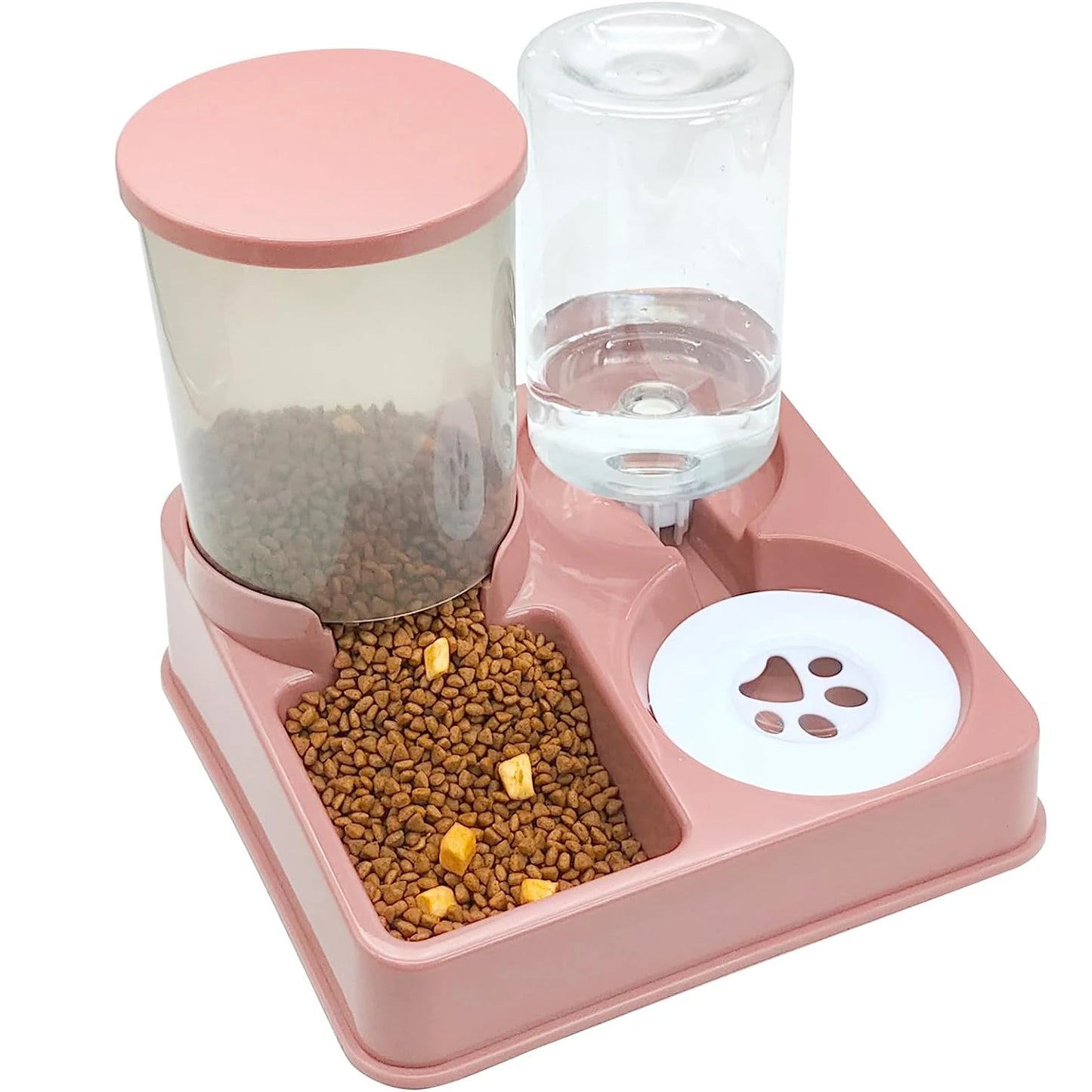 Automatic Cat Feeder  Water Dispenser Set - 2-in-1 Gravity Food and Water Feeder - ZOOMNSTORE