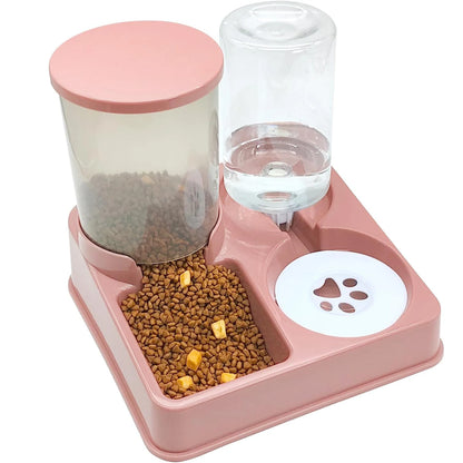 Automatic Cat Feeder  Water Dispenser Set - 2-in-1 Gravity Food and Water Feeder - ZOOMNSTORE