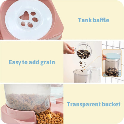 Automatic Cat Feeder  Water Dispenser Set - 2-in-1 Gravity Food and Water Feeder - ZOOMNSTORE