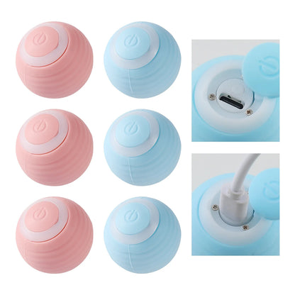 Automatic Cat Toy Ball - Interactive Rolling Silicone Rechargeable Pet Play Accessory - ZOOMNSTORE