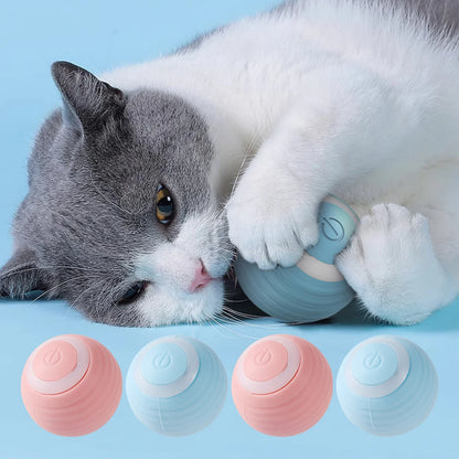 Automatic Cat Toy Ball - Interactive Rolling Silicone Rechargeable Pet Play Accessory - ZOOMNSTORE