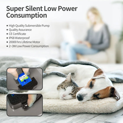 Automatic Cat Water Fountain - 67oz Ultra Silent Pet Dispenser with LED Lighting - ZOOMNSTORE