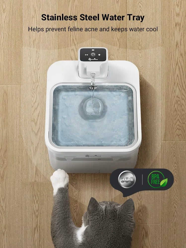 Automatic Stainless Steel Cat Water Fountain - 25L Wireless Pet Drinker with Battery  Sensor - ZOOMNSTORE