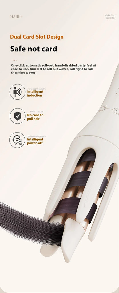 Automatic Curling Iron 32mm Ceramic Rotating Hair Curler With Ionic Heat Protection - ZOOMNSTORE