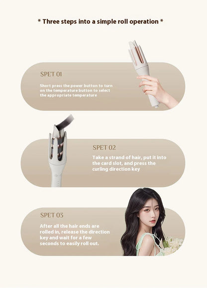 Automatic Curling Iron 32mm Ceramic Rotating Hair Curler With Ionic Heat Protection - ZOOMNSTORE