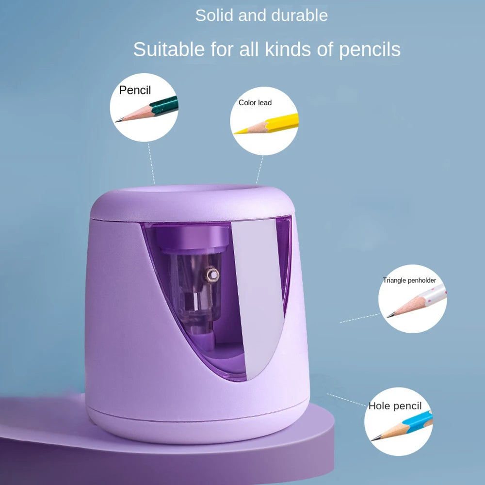 Automatic Electric Pencil Sharpener Multifunctional Cute Sharpener for 6mm-8mm Pencil Primary Students Children Stationery Gift - ZOOMNSTORE