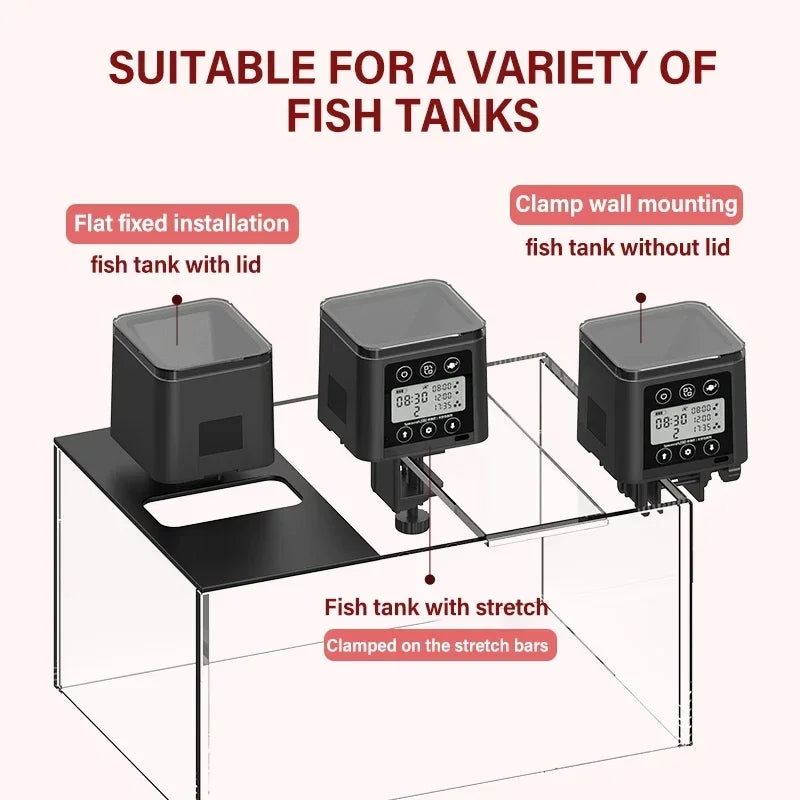 Automatic Fish Feeder LED LCD Screen 120ml/320ml Large Capacity Smart Timing Turtle Fish Tank Auto Feeder Aquarium Accessories - ZOOMNSTORE