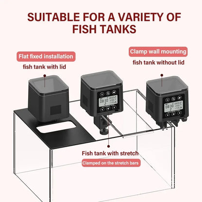 Automatic Fish Feeder LED LCD Screen 120ml/320ml Large Capacity Smart Timing Turtle Fish Tank Auto Feeder Aquarium Accessories - ZOOMNSTORE