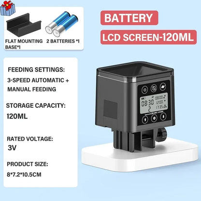 Automatic Fish Feeder LED LCD Screen 120ml/320ml Large Capacity Smart Timing Turtle Fish Tank Auto Feeder Aquarium Accessories - ZOOMNSTORE