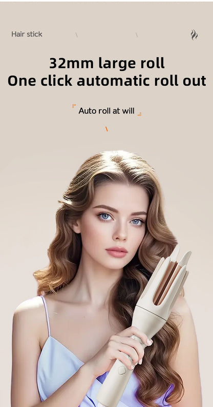 Automatic Hair Curler - 32mm Ceramic Hair Roller With Auto Rotating Wand - ZOOMNSTORE