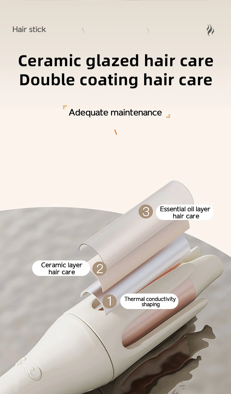 Automatic Hair Curler - 32mm Ceramic Hair Roller With Auto Rotating Wand - ZOOMNSTORE
