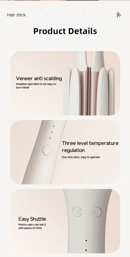 Automatic Hair Curler - 32mm Ceramic Hair Roller With Auto Rotating Wand - ZOOMNSTORE