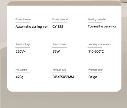 Automatic Hair Curler - 32mm Ceramic Hair Roller With Auto Rotating Wand - ZOOMNSTORE