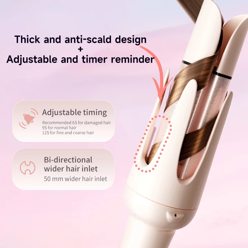 Automatic Hair Curler | 32mm Ceramic Hair Roller With Timer & Anti-Scald Design - ZOOMNSTORE