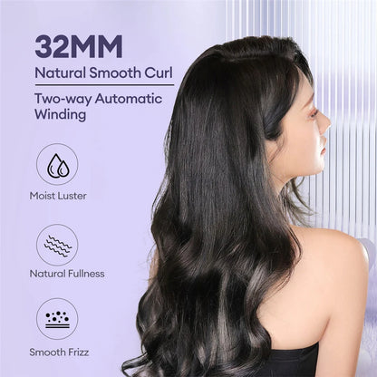 Automatic Hair Curler - 32MM Ceramic Hair Roller with Digital Temperature Control - ZOOMNSTORE