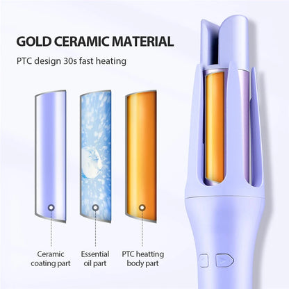 Automatic Hair Curler - 32MM Ceramic Hair Roller with Digital Temperature Control - ZOOMNSTORE