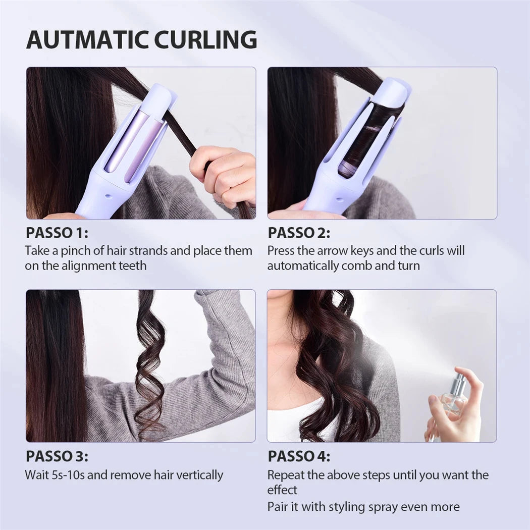 Automatic Hair Curler - 32MM Ceramic Hair Roller with Digital Temperature Control - ZOOMNSTORE