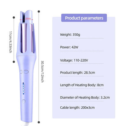 Automatic Hair Curler - 32MM Ceramic Hair Roller with Digital Temperature Control - ZOOMNSTORE