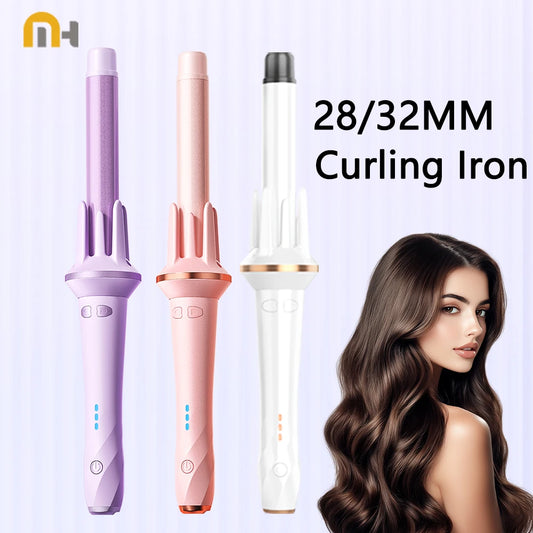 Automatic Hair Curler - Large Wave Curling Iron 28mm/32mm | Fast Heating Tourmaline Ceramic Wand - ZOOMNSTORE