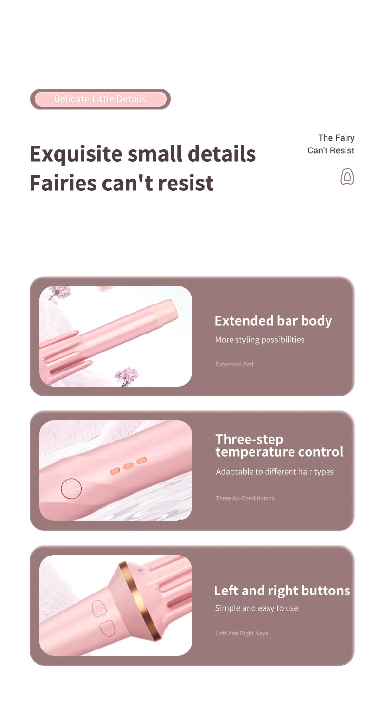 Automatic Hair Curler - Large Wave Curling Iron 28mm/32mm | Fast Heating Tourmaline Ceramic Wand - ZOOMNSTORE