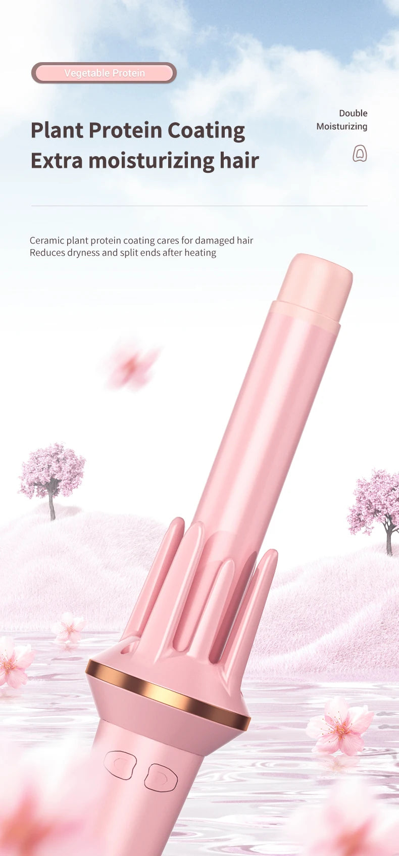 Automatic Hair Curler - Large Wave Curling Iron 28mm/32mm | Fast Heating Tourmaline Ceramic Wand - ZOOMNSTORE