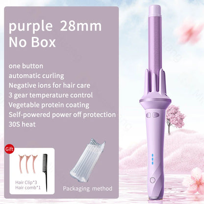 Automatic Hair Curler - Large Wave Curling Iron 28mm/32mm | Fast Heating Tourmaline Ceramic Wand - ZOOMNSTORE